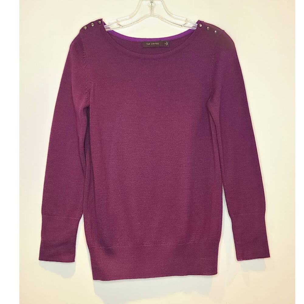 Limited merlot crewneck merino sweater - small